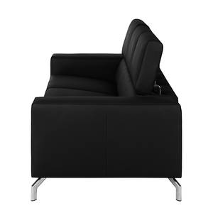 Bankenset Capri (3-zits, 2-zits en fauteuil) - zwart echt leer