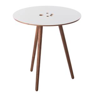 Table d'appoint Eldena I Blanc / Noyer - Blanc / Noyer