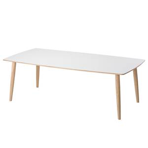 Table basse Laudal I 44 - Blanc / Chêne clair - Blanc / Chêne clair - Hauteur : 44 cm