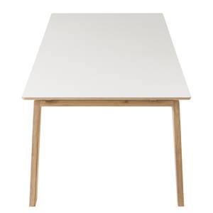 Eettafel Liendo II (met uitschuiffunctie) - deels massief - Wit/Eikenhout licht