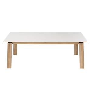 Eettafel Liendo II (met uitschuiffunctie) - deels massief - Wit/Eikenhout licht