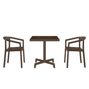 Chaises à accoudoirs Peach (lot de 2) Matériau synthétique couleur chocolat