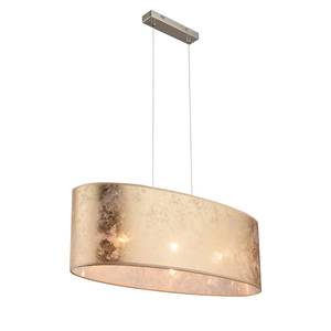 Pendelleuchte Amy II Webstoff / Metall - 3-flammig - Gold / Nickel