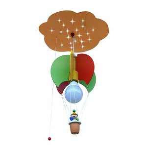 Pendelleuchte Ballonwolke mit Kasper 1/20 - Holz - 1-flammig