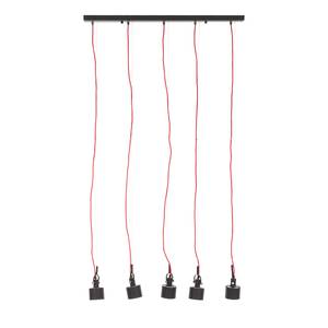 Hanglamp Buzzwire zwart/rood 5 lichtbronnen