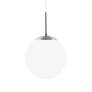 Lampada a sospensione Cafe Metallo/Vetro colore argento/Bianco opalino - Abat-jour diametro: 25 cm