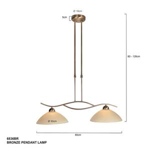 Hanglamp Capri 2 lichtbronnen gebruind messingkleurig