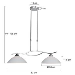 Hanglamp Capri 2 lichtbronnen mat nikkelkleurig
