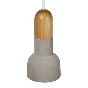 Suspension Cemento Béton / Frêne massif - 1 ampoule