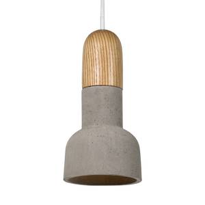 Hanglamp Cemento beton/massief essenhout - 1 lichtbron