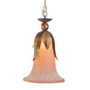 Lampada a sospensione Cheope Metallo/Vetro Color oro/Color salmone 1 luce