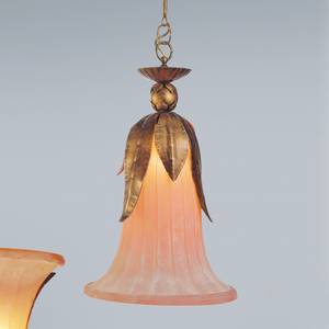 Lampada a sospensione Cheope Metallo/Vetro Color oro/Color salmone 1 luce