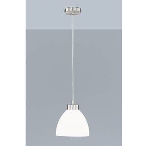 Suspension Clara 1 ampoule - Nickel mat - Verre opale - Blanc mat