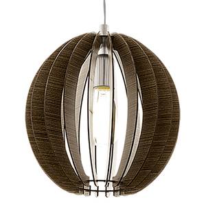 Hanglamp Cossano massief essenhout/staal - 1 lichtbron - Diameter lampenkap: 30 cm