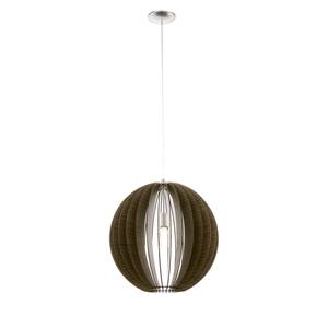 Suspension Cossano Frêne massif / Acier - 1 ampoule - Abat-jour diamètre : 50 cm