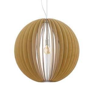 Hanglamp Cossano III staal - 1 lichtbron - Esdoornhouten look - Diameter: 70 cm