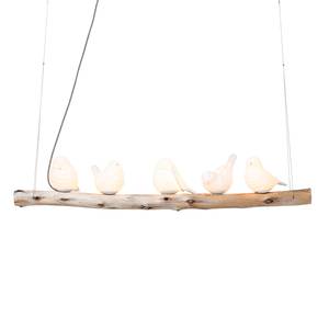 Hanglamp Dining Birds keramiek/massief grenenhout - 5 lichtbronnen