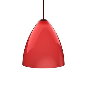 Lampada a sospensione Funk Plexiglas/Tessuto Rosso Diametro 22 cm