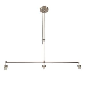 Suspension avec armatures Gramineus 3 ampoules Nickel mat