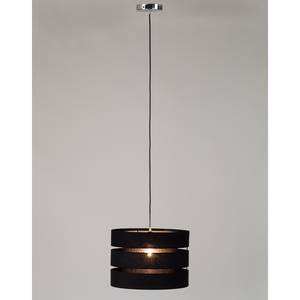 Hanglamp Hek katoen/metaal - 1 lichtbron - Zwart