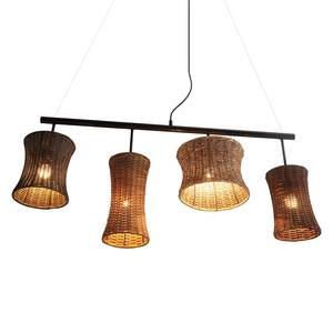 Hanglamp Kingsville rotan/ijzer - 4 lichtbronnen