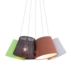 Hanglamp Lenius geweven stof/rotan - 5 lichtbronnen