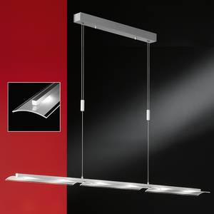 LED-hanglamp Lomia metaal/zilverkleurig glas