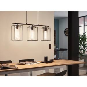 Hanglamp Loncino II rookglas / staal - 3 lichtbronnen