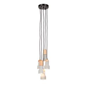 Hanglamp Lylia II beton/massief hout - 5 lichtbronnen