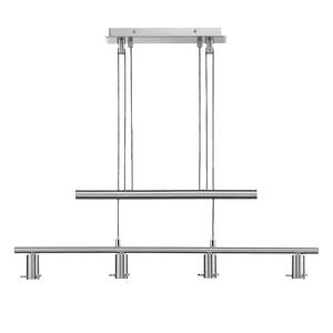 Pendelleuchte o. Glas, 4-flg. Metall Silber 4-flammig