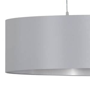 Hanglamp Maserlo III geweven stof/staal - 2 lichtbronnen - Zilver - Breedte: 78 cm