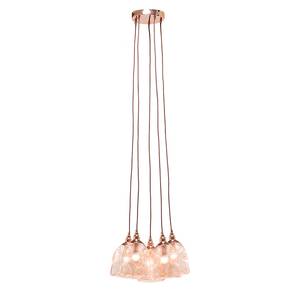 Suspension Mesh Métal Marron 5 ampoules