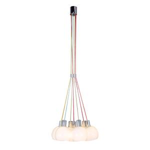 Hanglamp metaal/glas zilverkleurig 7 lichtbronnen