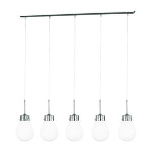 Hanglamp mat nikkelkleurig metaal 5 lichtbronnen