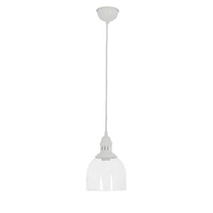 Suspension Mumbai Verre / Acier - 1 ampoule - Blanc