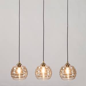 Hanglamp Nasp glas/messingkleurig - 3 lichtbronnen