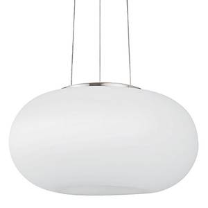 Hanglamp Optica opaalglas/staal - 2 lichtbronnen - Diameter lampenkap: 35 cm