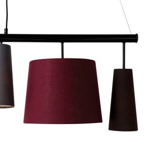 Hanglamp Parecchi geweven stof/staal - 5 lichtbronnen - Geel/zwart