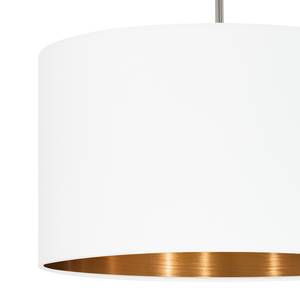 Hanglamp Pasteri I geweven stof / staal - 1 lichtbron - Wit - Diameter: 38 cm