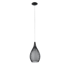 Hanglamp Razoni glas/staal - 1 lichtbron - Zwart
