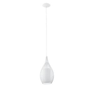 Hanglamp Razoni glas/staal - 1 lichtbron - Wit