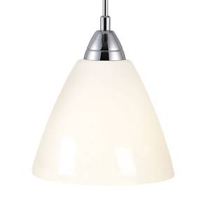 Lampada a sospensione Read Metallo/Vetro bianco opalino - Abat-jour diametro: 14 cm