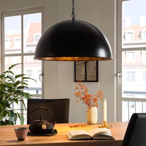 Suspension -1 ampoule -60 cm Rond Noir / Couleur cuivre