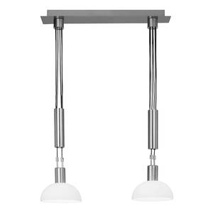 Hanglamp Robinia metaal/zilverkleurig glas 2 lichtbronnen