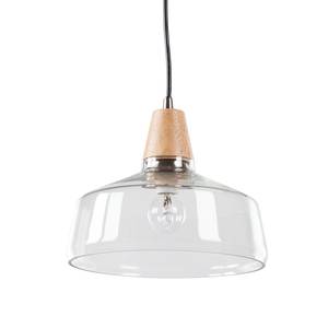 Hanglamp Aidu glas/massief eikenhout - 1 lichtbron