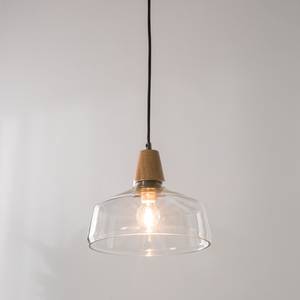 Hanglamp Aidu glas/massief eikenhout - 1 lichtbron