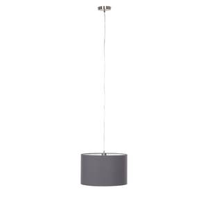 Hanglamp Shima geweven stof/metaal - 1 lichtbron - Grijs / Wit