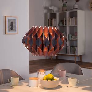 Lampada a sospensione Skulpa cotone / metallo - 1 luce - Grigio scuro