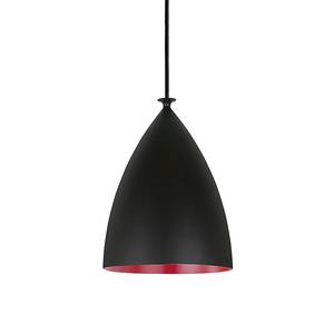 Lampada a sospensione Slope Metallo/Tessuto Nero/Rosso