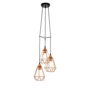 Suspension Tarbes III Acier - 3 ampoules - Cuivre / Noir